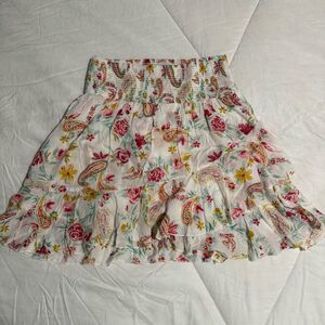 Ariat Floral Paisley Skirt Country Western Flowers White Rose Garden